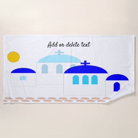 Serviette De Plage Design grec Ajouter un texte (Devant)
