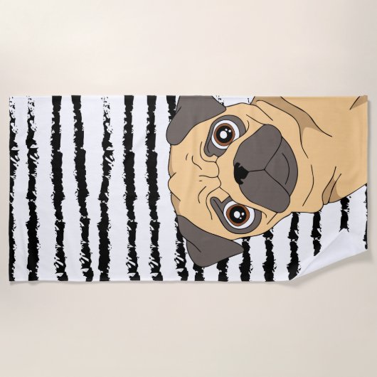 Serviette De Plage Design motif Carlin (Devant)