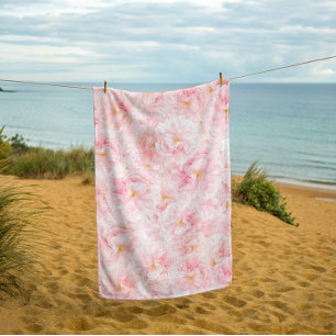 Serviette De Plage Design Motif élégant en fleur de cerisier