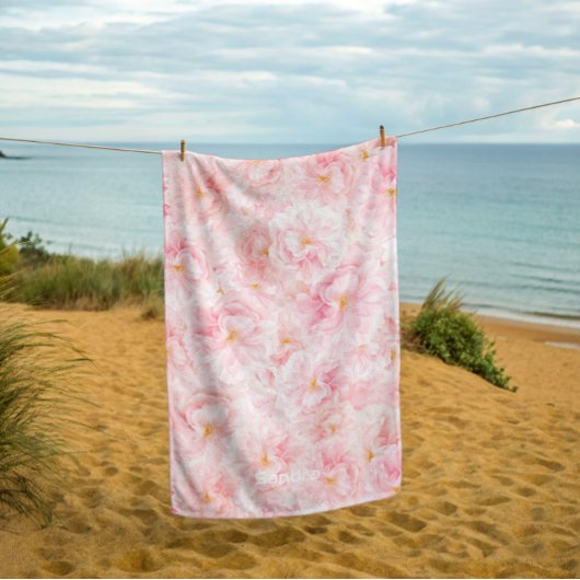 Serviette De Plage Design Motif élégant en fleur de cerisier