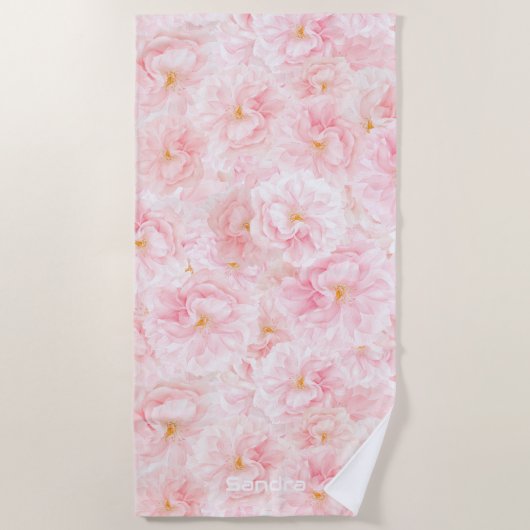 Serviette De Plage Design Motif élégant en fleur de cerisier (Devant)