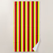 Serviette De Plage Design Motif Red Yellow Stripes (Devant)
