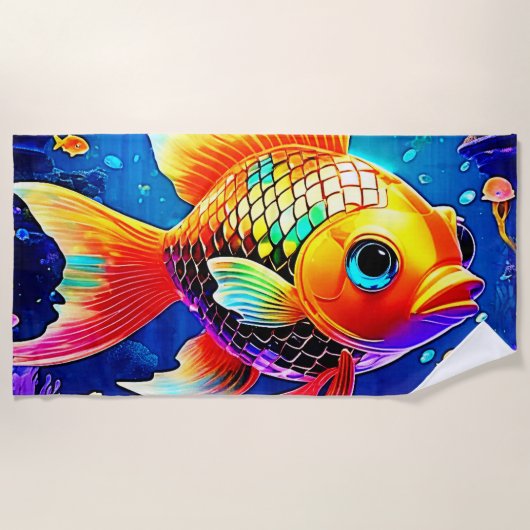 Serviette De Plage Design Rainbow Ocean Reef (Devant)