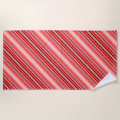 Serviette De Plage Design rayé moderne dans différentes nuances de ro (Devant)
