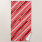 Serviette De Plage Design rayé moderne dans différentes nuances de ro (Devant)