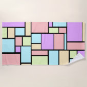 Serviette De Plage Design rectangle moderne couleur pastel (Devant)
