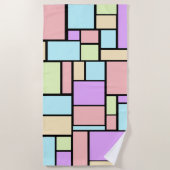 Serviette De Plage Design rectangle moderne couleur pastel (Devant)