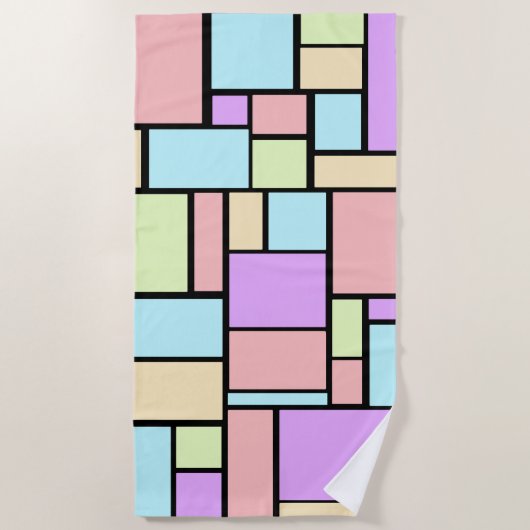Serviette De Plage Design rectangle moderne couleur pastel (Devant)
