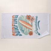 Serviette De Plage Design rétro du Surfing Paradise (Devant)