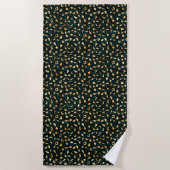 Serviette De Plage Design turquoise et Gold Leopard Series 1 (Devant)