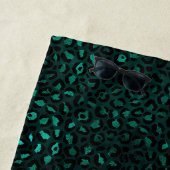 Serviette De Plage Design turquoise et Gold Leopard Series 4 (En situation)