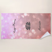 Serviette De Plage Design Yoga Mama rose (Devant)