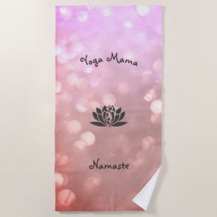 Serviette De Plage Design Yoga Mama rose
