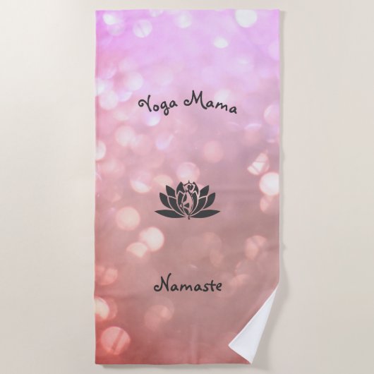 Serviette De Plage Design Yoga Mama rose (Devant)