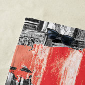 Serviette de plage – Dessin abstrait Red Pulse (En situation)