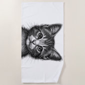 Serviette De Plage Dessin adorable de Young Cat (Devant)