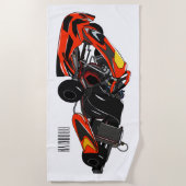 Serviette De Plage dessin animé de Kart racing (Devant)