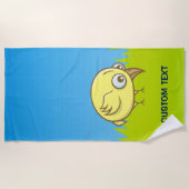 Serviette De Plage Dessin animé d'oiseau jaune (Devant)