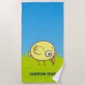 Serviette De Plage Dessin animé d'oiseau jaune (Devant)