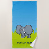 Serviette De Plage Dessin animé éléphant gris (Devant)