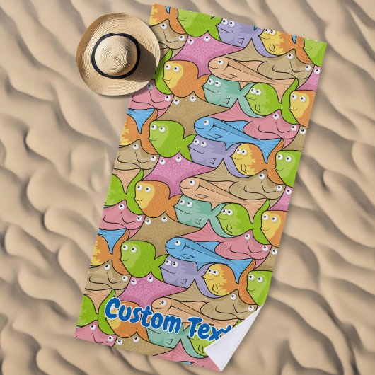 Serviette de plage dessin animé poissons