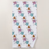Serviette de plage dessin animé vaches géométrique (Devant)