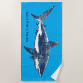 Serviette De Plage Dessin antique d'un requin (Devant)