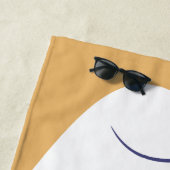 Serviette De Plage dessin d'art affiche d'une femme buvant du café (En situation)