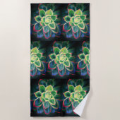 Serviette De Plage Dessin d'art de succulente verte (Devant)