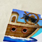 Serviette De Plage Dessin de bateau de pêche (En situation)