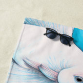 Serviette De Plage Dessin de calcaire bleu et rose (En situation)