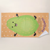 Serviette De Plage dessin de la patte papaye de Cute kawaii (Devant)