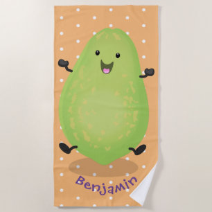 Serviette De Plage dessin de la patte papaye de Cute kawaii