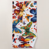 Serviette De Plage Dessin de papillon coloré (Devant)