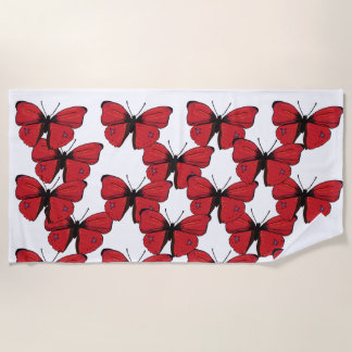 Serviette De Plage Dessin de papillon rouge