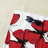 Serviette De Plage Dessin de papillon rouge (En situation)