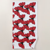 Serviette De Plage Dessin de papillon rouge (Devant)
