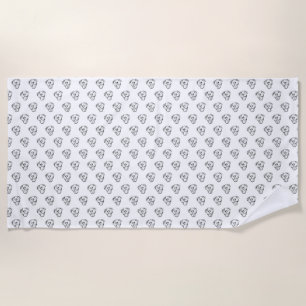 Serviette De Plage dessin de pitbull simple amoureux des chiens noir
