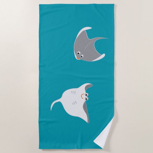 Serviette De Plage Dessin de Stingrays (Devant)