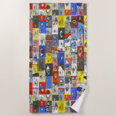 Serviette De Plage Dessin de Whimsical Crazy Cool et d'oreilles uniqu (Devant)