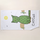 Serviette De Plage Dessin drôle de cactus de "Catcus" (Devant)