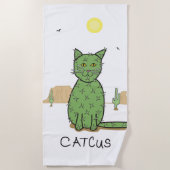 Serviette De Plage Dessin drôle de cactus de "Catcus" (Devant)