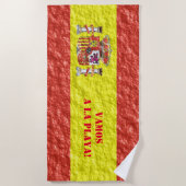 Serviette De Plage Dessin du drapeau espagnol (Devant)