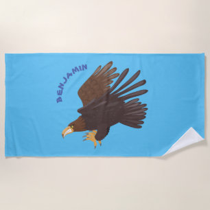 Serviette De Plage dessin humoristique d'aigle royal