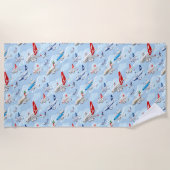 Serviette De Plage Dessin motif sans couture pour avions commerciaux (Devant)