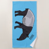 Serviette De Plage Dessin sur Tapir (Devant)