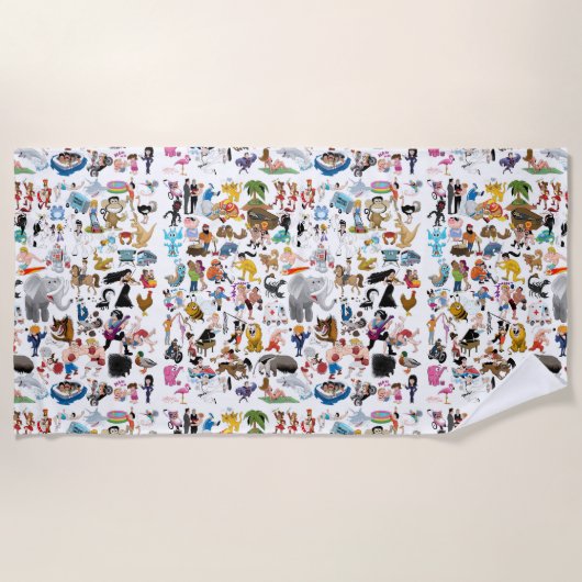 Serviette De Plage Dessins animés fous (Devant)