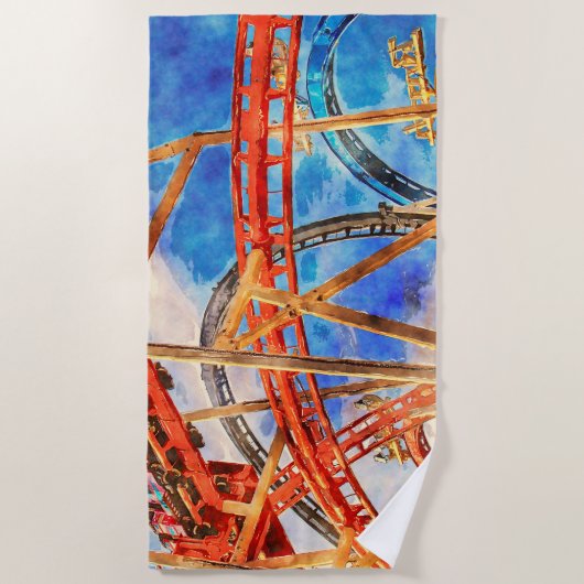 Serviette De Plage Dessous de verre à rouleaux à la plage (Devant)