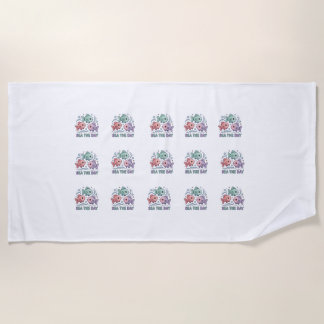 Serviette de plage d'été à motif de poissons migno