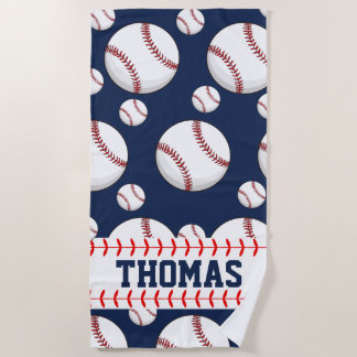 Serviette de plage d'été personnalisée de baseball